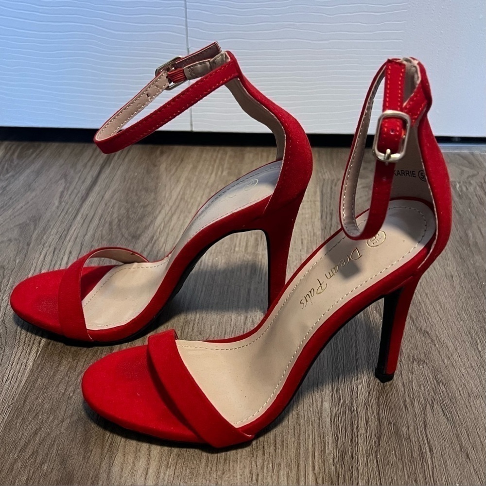 Dream Pairs Open Toe Red Heels